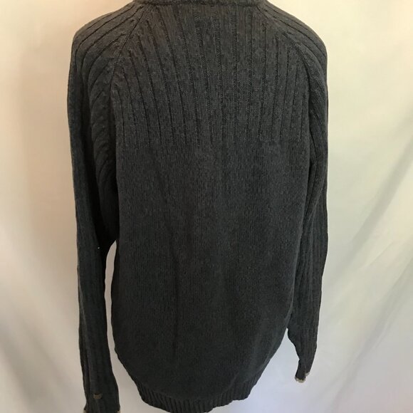 Columbia Men's Heavy Duty Knit V neck Sweater Fall Gray cable knit Size Medium - Picture 4 of 16